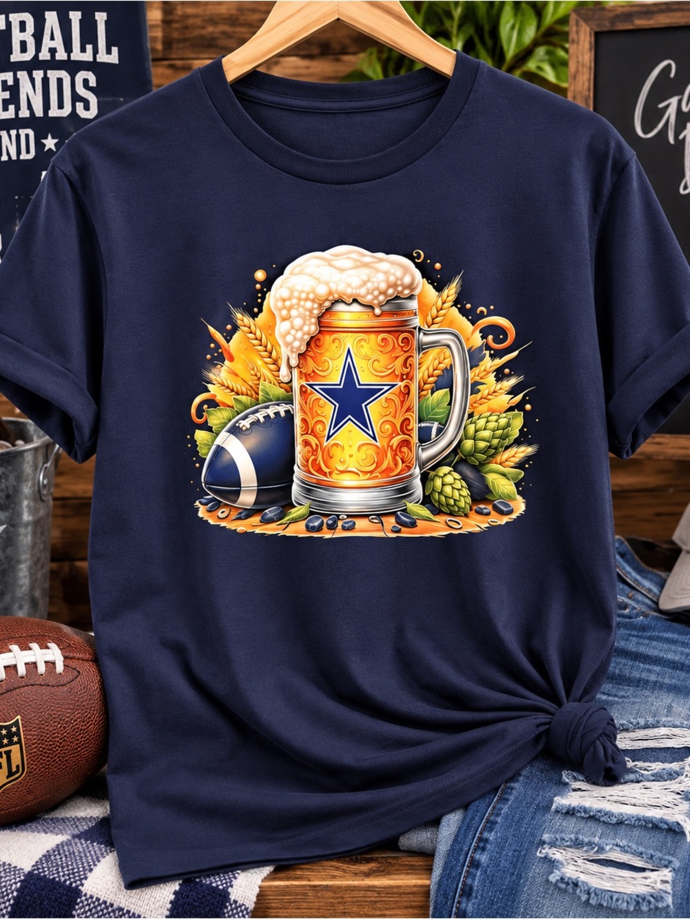 DALLAS COWBOYS Football Beer Mug Graphic Tee